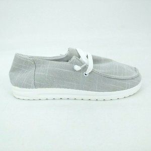 Womens‎ Canvas Lace Up Boat Shoe Sneaker Light Gray EUR 37 NEW